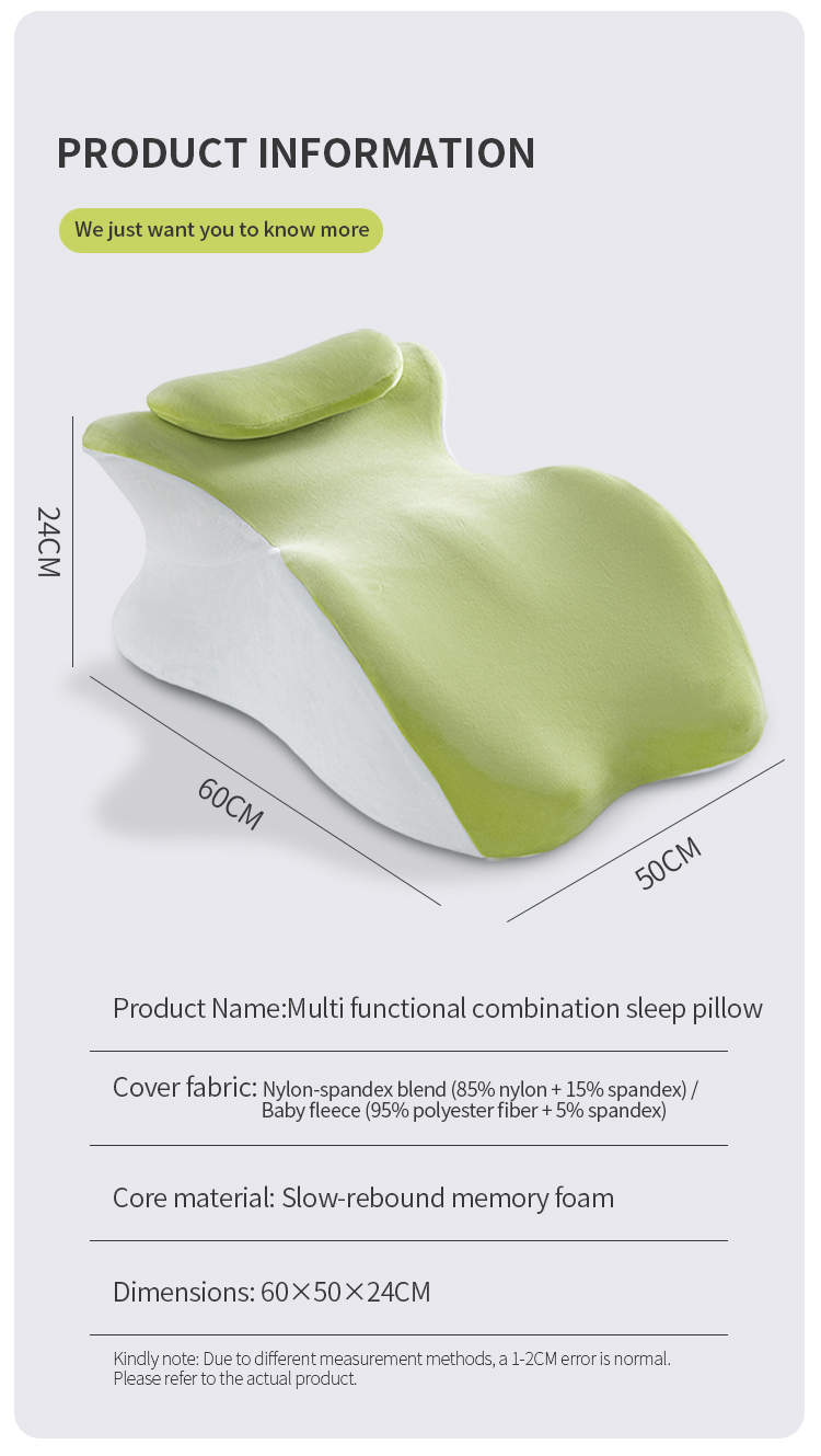 Multifunctional Ergonomic Curved Design Memory Foam Sex Couple Pillow