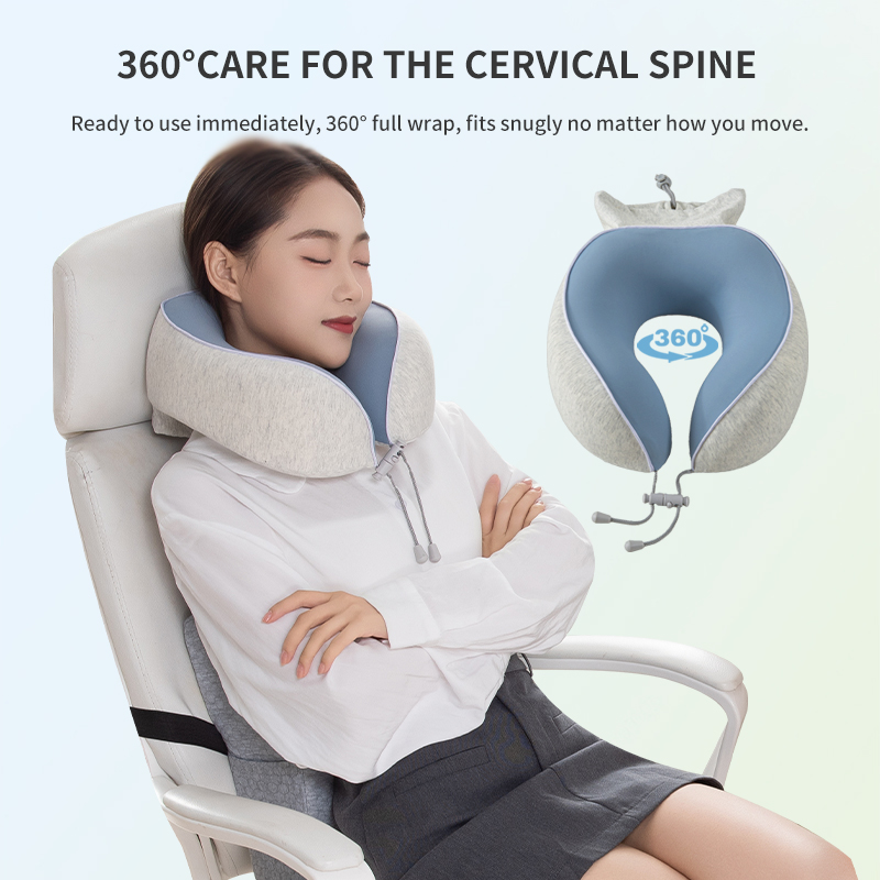 Memory Foam U-Shape Travel Pillow with Storage Bag 
