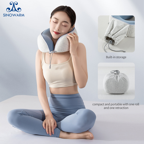 Memory Foam U-Shape Travel Pillow with Storage Bag 