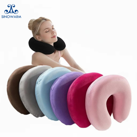 Small Size Memory Foam Travel Neck Pillow for for Airplane Flights