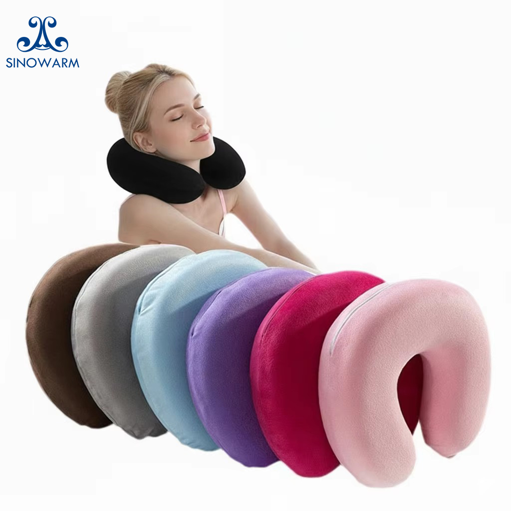 Small Size Memory Foam Travel Neck Pillow for for Airplane Flights