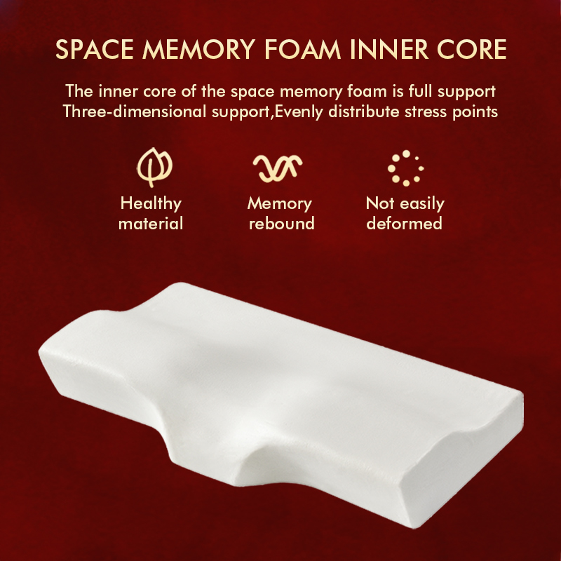 Chinese Fu Neck Support Vintage Butterfly Shape Memory Foam Pillow