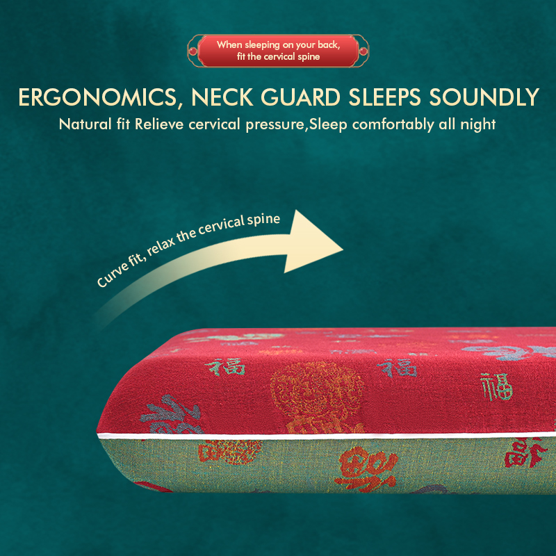 Chinese Fu Neck Support Vintage Classic Memory Foam Pillow