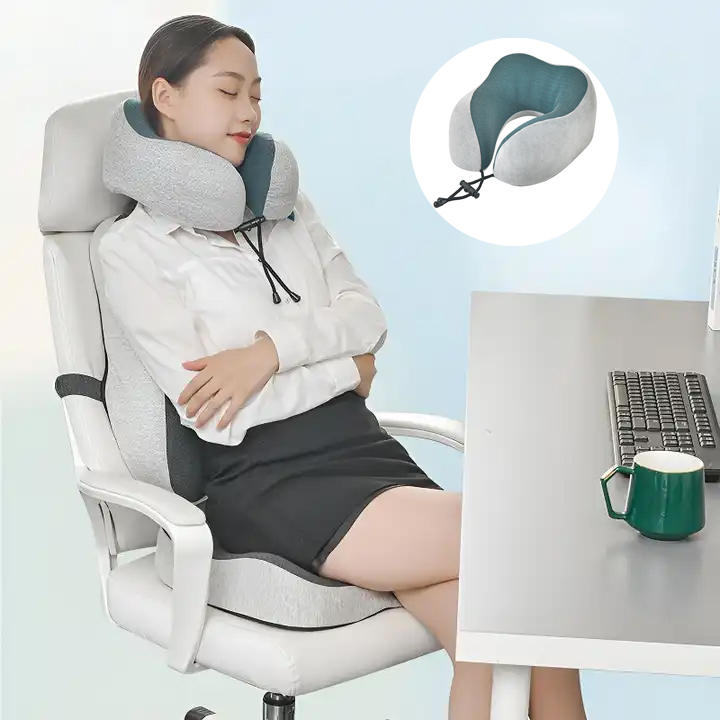 Memory Foam Travel Neck Pillow for Neck Pain Relief
