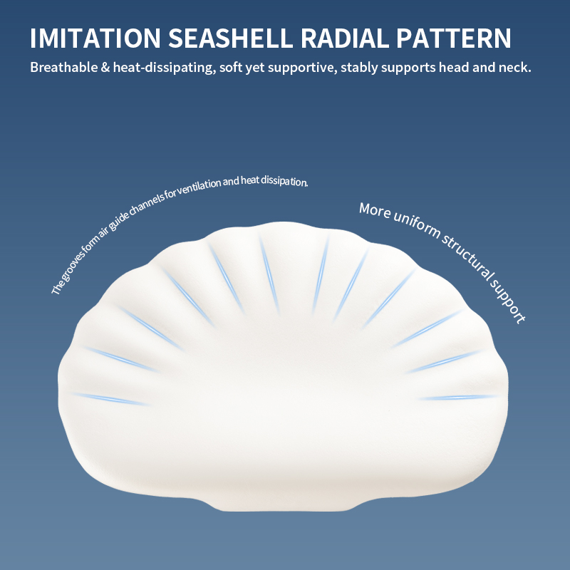 Seashell Shaped Ergonomic Cervical Neck Support Memory Foam Pillow 