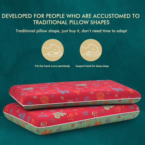 Chinese Fu Neck Support Vintage Classic Memory Foam Pillow