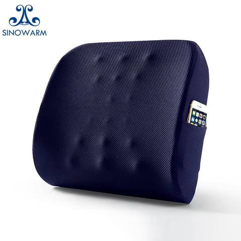 Massage Dot Memory Foam Lumbar Support Pillow with Side Pocket