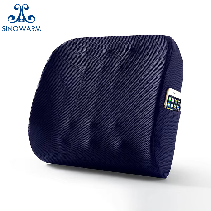 Massage Dot Memory Foam Lumbar Support Pillow with Side Pocket