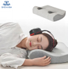 Memory Foam Neck Pillow with Ear Holes for Side Sleepers Ear Pain Relief