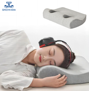 Memory Foam Neck Pillow with Ear Holes for Side Sleepers Ear Pain Relief